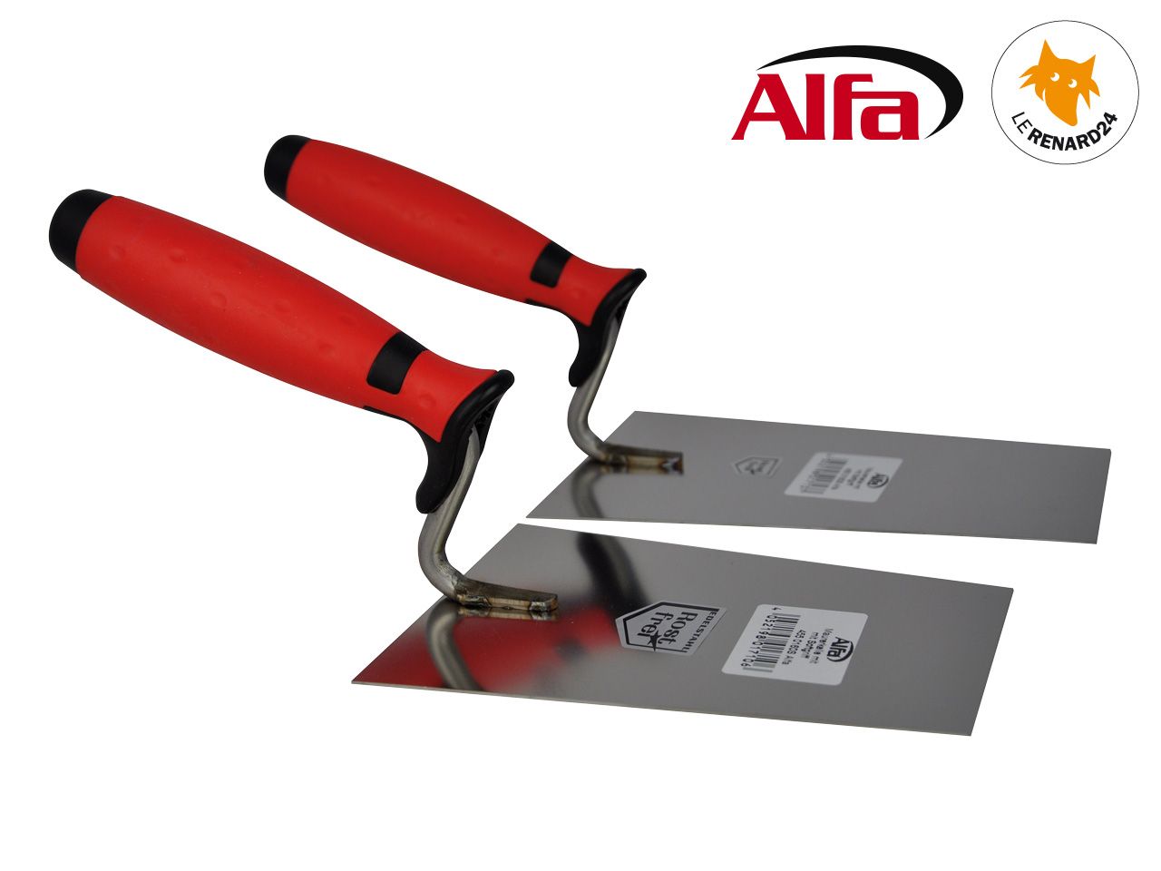 Truelle Italienne Carree Inox Avec Manche Bi Matiere