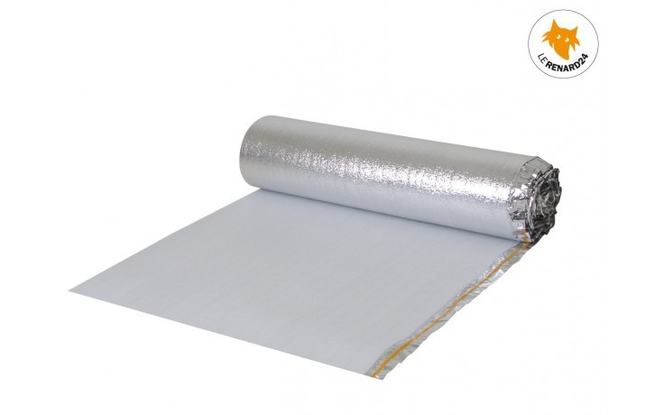 Sous-couche parquet et stratifié pour le sol avec pare vapeur en alu intégré et ruban adhésif