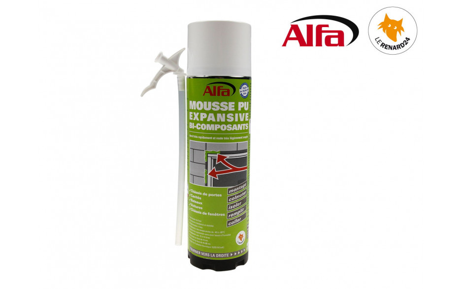 ALFA - Mousse PU expansive bi-composants 400ml manuelle