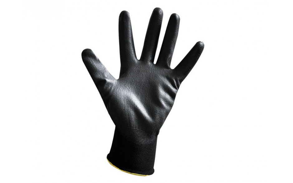 Gants de mécanicien - noir avec revêtement PU