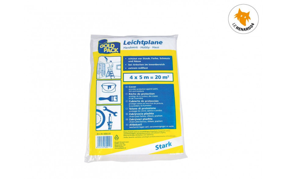 Bâche de protection pour travaux de peinture 4 m x 5 m