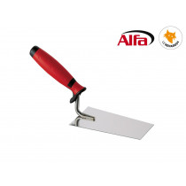 457 ALFA - Truelle de plâtrier «BERNER» carrée inox avec manche en bi-matière