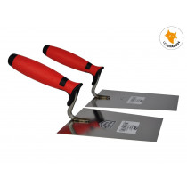 10455 RENARD - Truelle italienne carrée inox avec manche bi-matière 