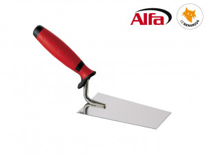 457 ALFA - Truelle de plâtrier «BERNER» carrée inox avec manche en bi-matière