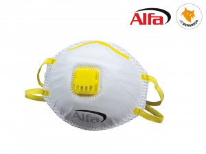 Masque de protection poussières fines FFP1 avec soupape et harnais de tête en coton