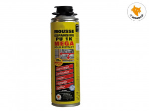 Mousse expansive polyuréthane «MEGA» 500ml pistolable - RENARD10609 