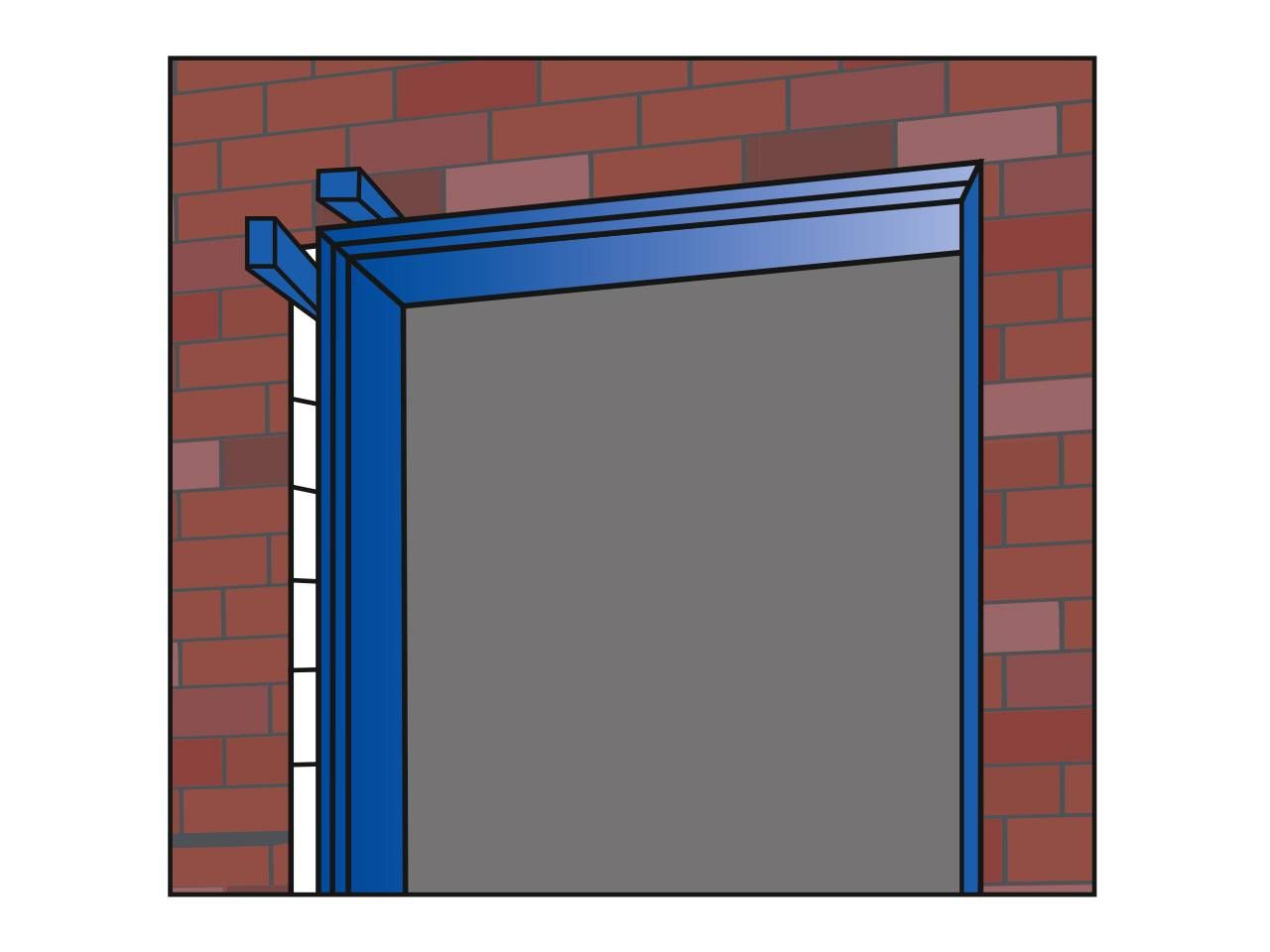 placer chassis fixer avec des cales bois