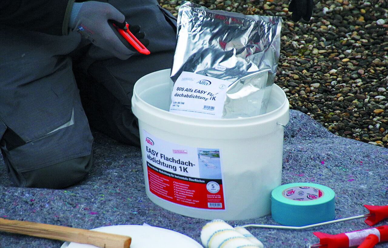 Ouvrir le sac avec l’étanchéité liquide pour le toit plat Ouvrir le sac avec l’étanchéité liquide pour le toit plat